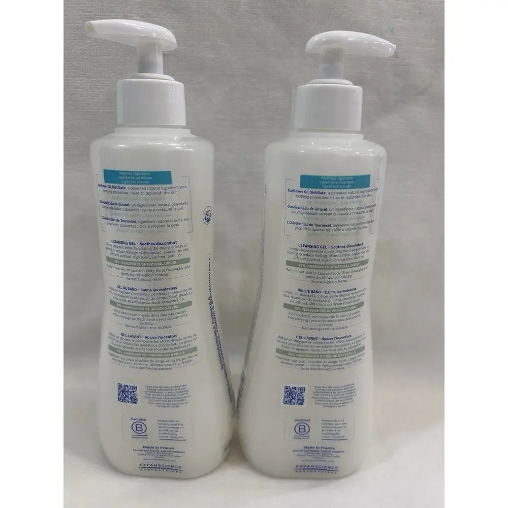 Mustela Stelatopia Eczema-Prone Skin Cleansing Gel Baby Face & Body Lot Of 2